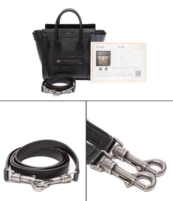 Celine 2way Handbag Shoulder Bag Crossbody Silver Hardware Drum Calf Luggage