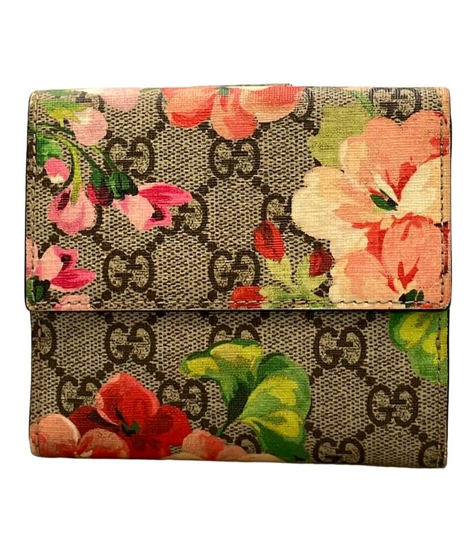 Gucci W Hook Bifold Wallet GG Blooms 410071 1147 Ladies Gucci