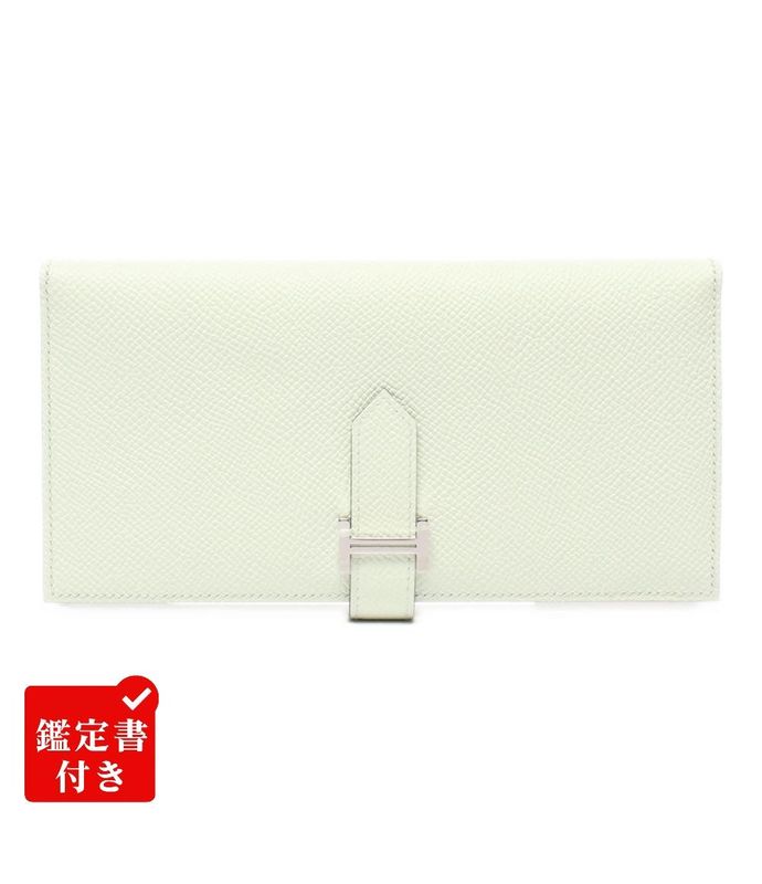 Hermes Long Wallet Silver Hardware Engraved Veil Fizz Vaux Epson Bearn Souffle