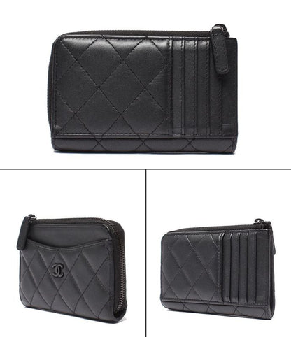 Chanel Card Case Coin Case Fragment Case Black Hardware So Black Matelasse