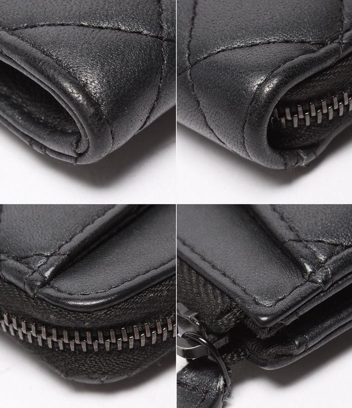 Chanel Card Case Coin Case Fragment Case Black Hardware So Black Matelasse
