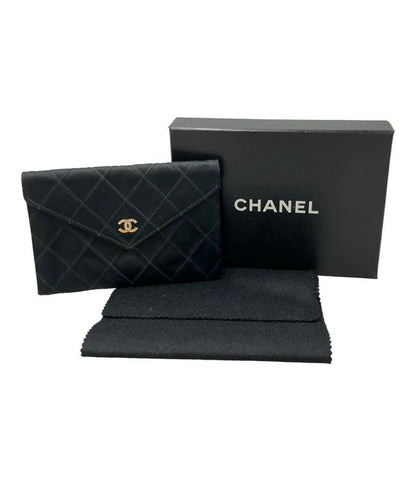 Chanel Card Case Coin Case Gold Hardware Bicolore Satin Women's Chanel