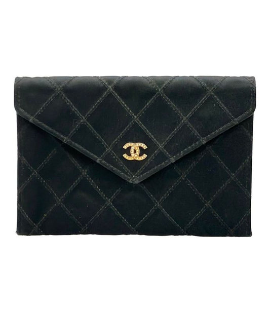 Chanel Card Case Coin Case Gold Hardware Bicolore Satin Women's Chanel