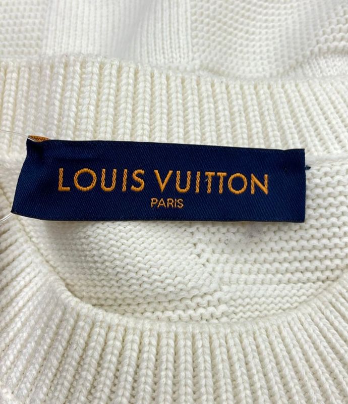 Louis Vuitton Long Sleeve Knit Crewneck Damier Stitch Inside Out Damier Men's