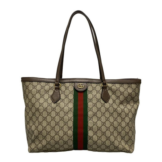 Gucci Tote Bag Ophidia/gg Supreme 631685 Light Brown X Green X Red Leather