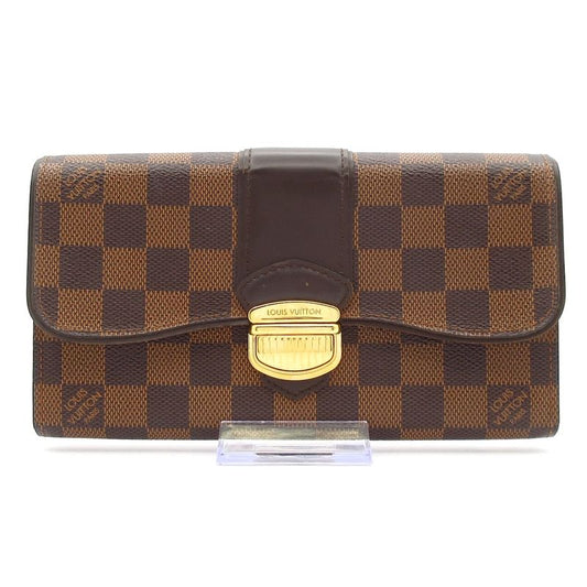 Louis Vuitton Damier Portefeuille Sistine N61747 Ebène Long Wallet