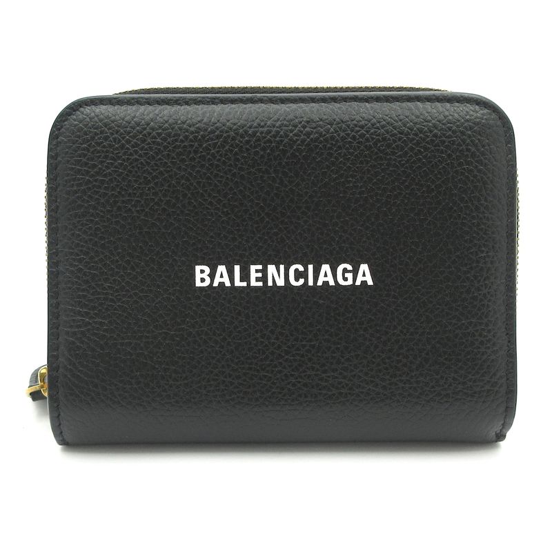 Balenciaga Bifold Compact Wallet 650871 Black Leather