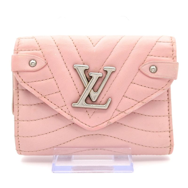 Louis Vuitton Trifold Wallet New Wave Compact Wallet M63730 Smooth Pink Leather