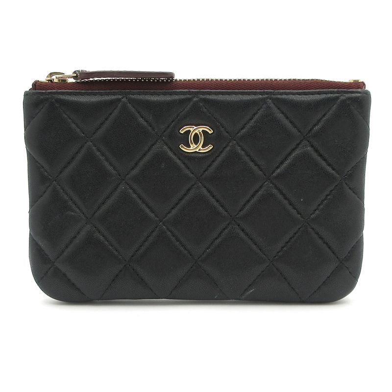 Chanel Coin Case Matelasse Black Lambskin