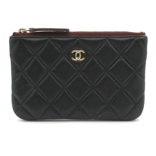 Chanel Coin Case Matelasse Black Lambskin