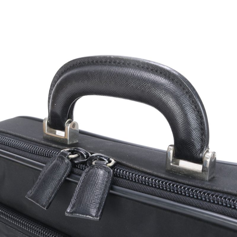 Prada Tessuto Nylon Triangle Logo 2WAY Business Bag Crossbody Shoulder Black A4