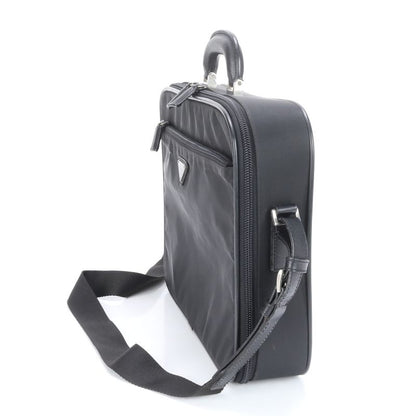 Prada Tessuto Nylon Triangle Logo 2WAY Business Bag Crossbody Shoulder Black A4