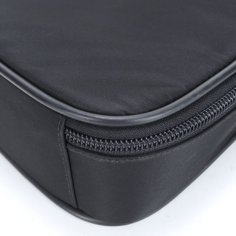 Prada Tessuto Nylon Triangle Logo 2WAY Business Bag Crossbody Shoulder Black A4