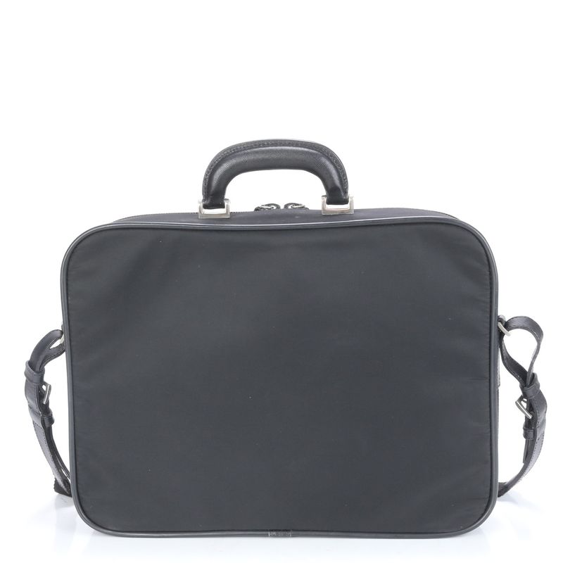 Prada Tessuto Nylon Triangle Logo 2WAY Business Bag Crossbody Shoulder Black A4