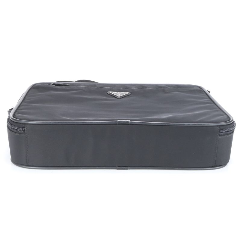 Prada Tessuto Nylon Triangle Logo 2WAY Business Bag Crossbody Shoulder Black A4