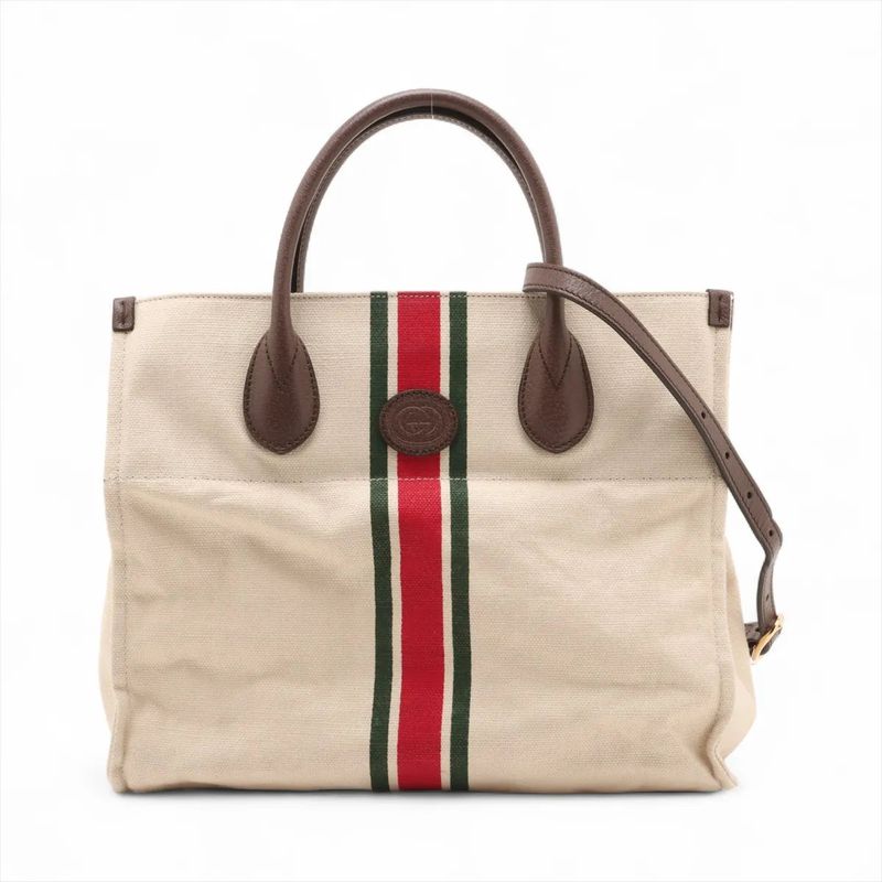 Gucci Sherry Line Fall Double Canvas 2WAY Tote Bag 657422 Shoulder A4 Men's MMM