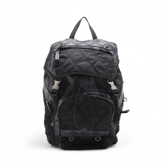 Prada Tessuto Nylon Saffiano Leather Camouflage Backpack Sac Backpack Business