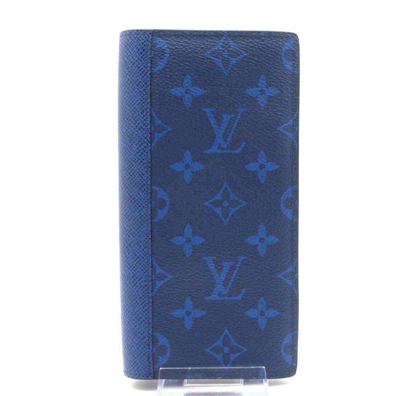 Louis Vuitton Taiga Llama Long Wallet Portefeuille Blazer M30297 Cobalt Leather