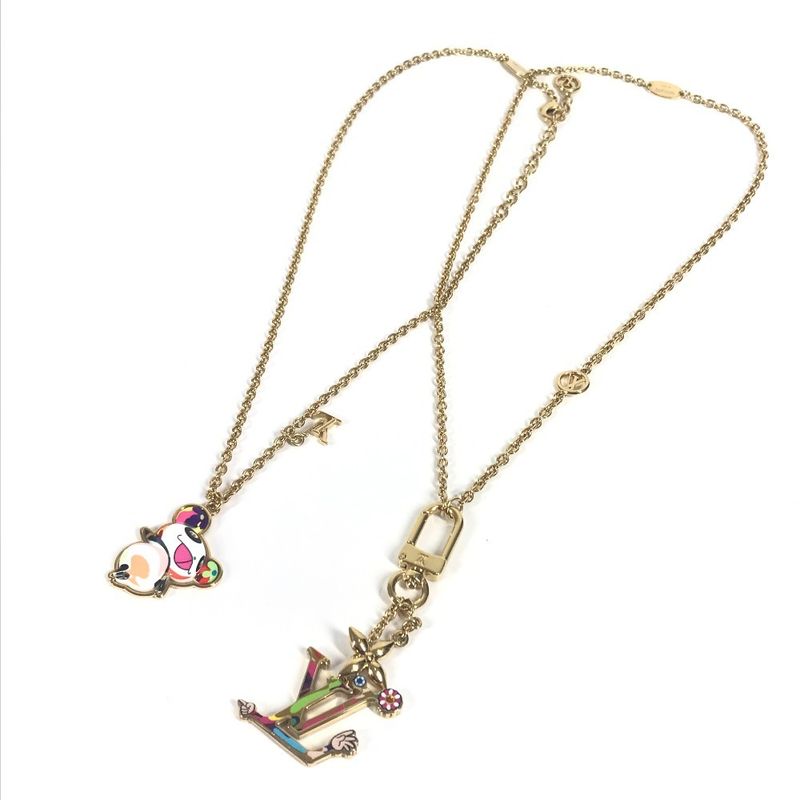 Louis Vuitton Necklace Set Of Two Necklaces Super Flat M02499 Metal Gold