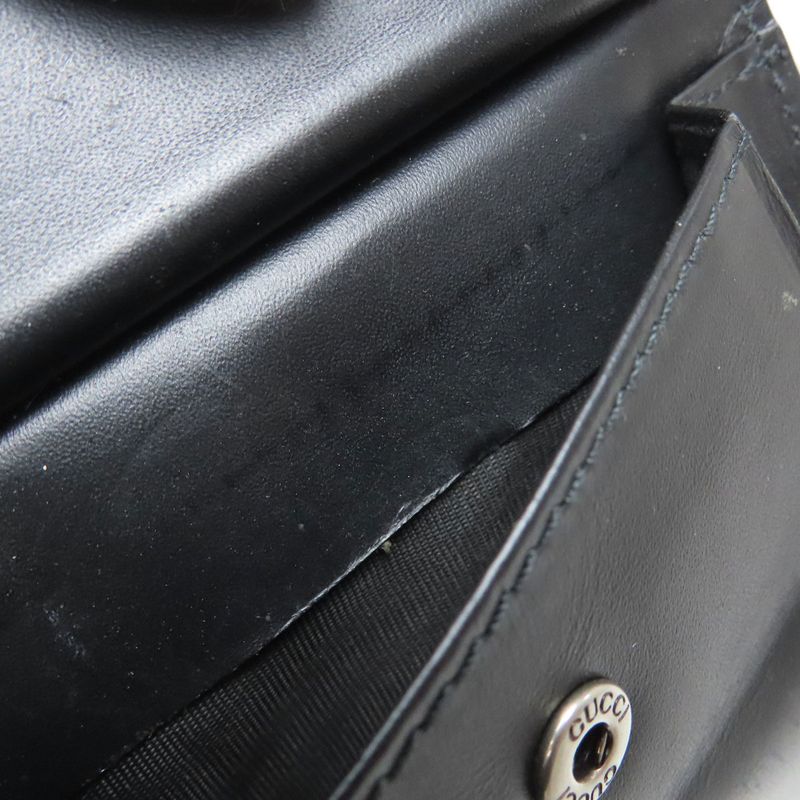 Gucci 451266 GG Supreme Snake Print Fold Wallet With Coin Purse PVC Men's