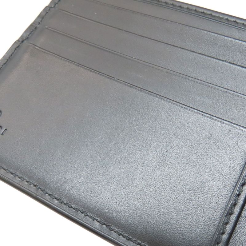 Gucci 451266 GG Supreme Snake Print Fold Wallet With Coin Purse PVC Men's