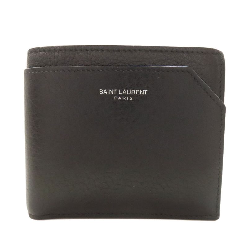 Saint Laurent 783745 East West Folding Wallet With Coin Purse Calf Men's