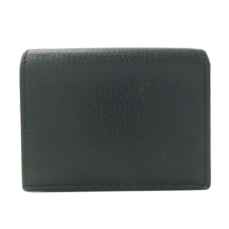 Gucci 516938 Garden Bat Compact Wallet With Coin Purse Leather Women