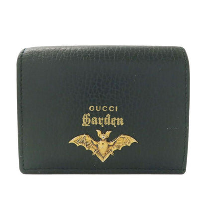 Gucci 516938 Garden Bat Compact Wallet With Coin Purse Leather Women