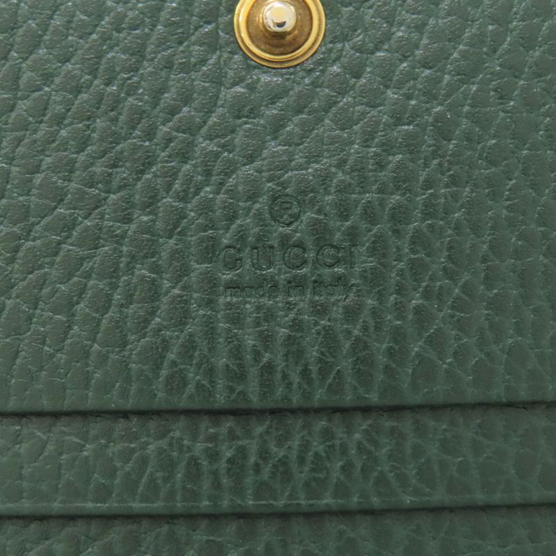 Gucci 516938 Garden Bat Compact Wallet With Coin Purse Leather Women