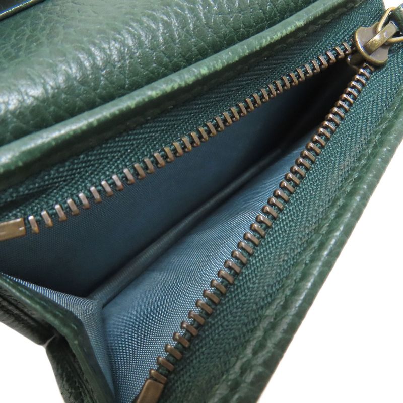 Gucci 516938 Garden Bat Compact Wallet With Coin Purse Leather Women