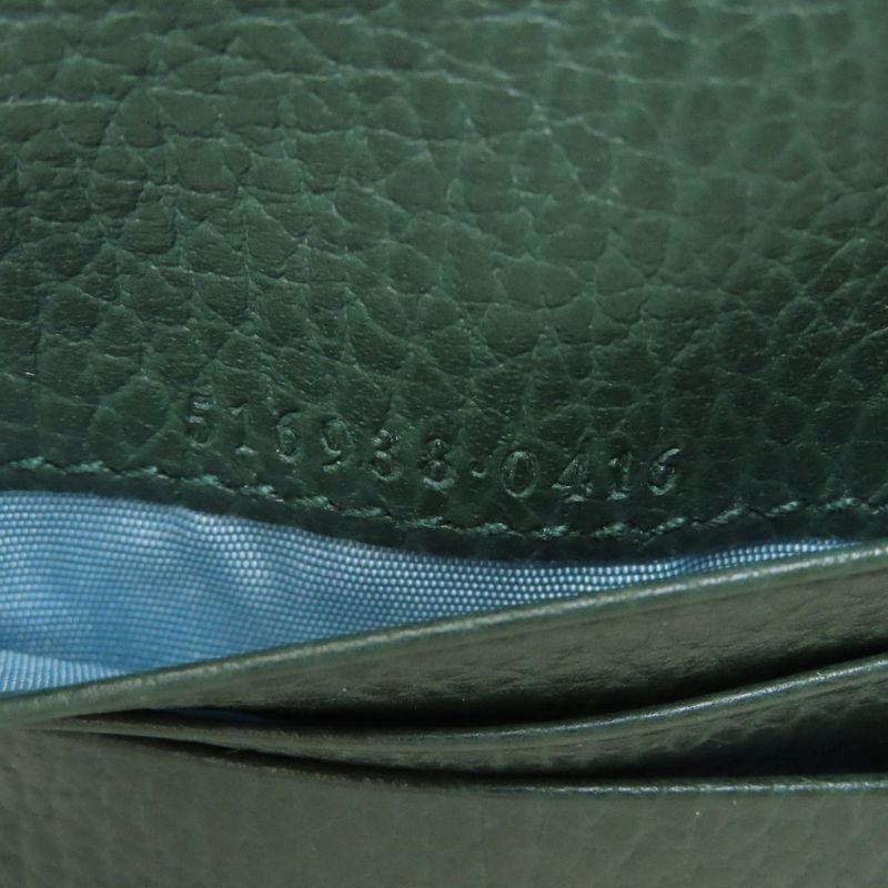 Gucci 516938 Garden Bat Compact Wallet With Coin Purse Leather Women