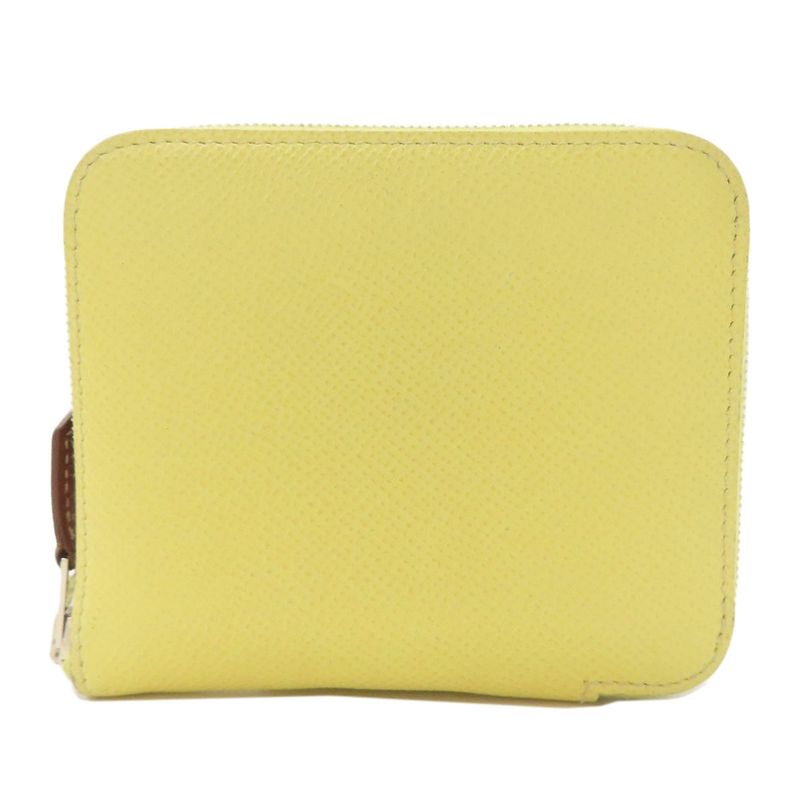 Hermes Azap Silk Inn Compact Silver Hardware Coin Case Epson Women