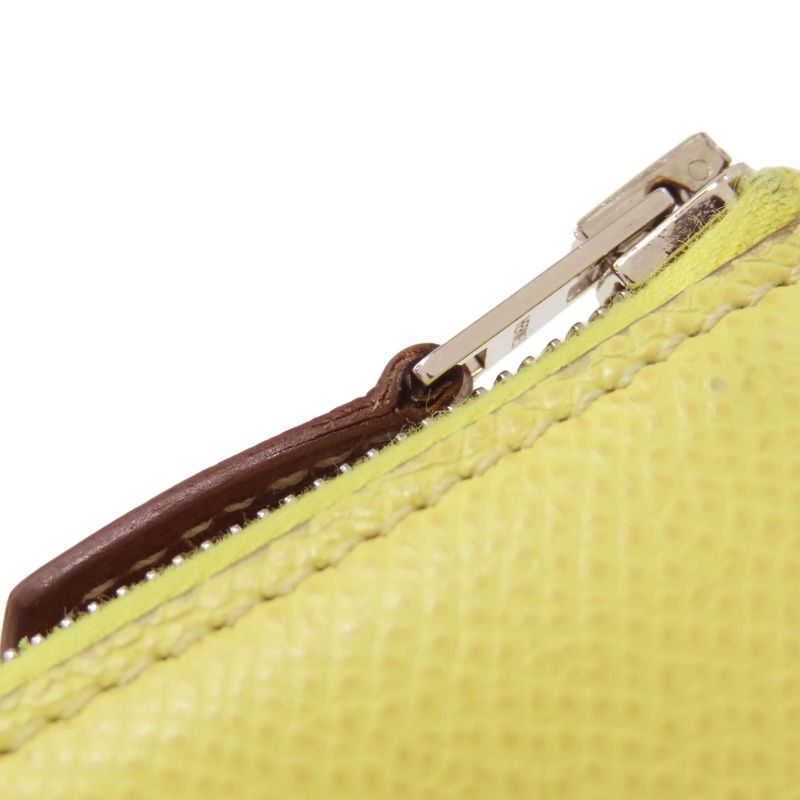 Hermes Azap Silk Inn Compact Silver Hardware Coin Case Epson Women