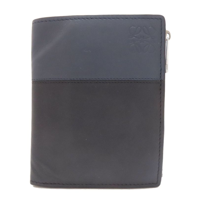 Loewe Bicolor Anagram Bifold Wallet With Coin Purse Calf Women