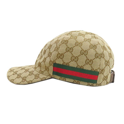 Gucci 200035 Baseball Cap GG Sherry Line Hat Canvas Women