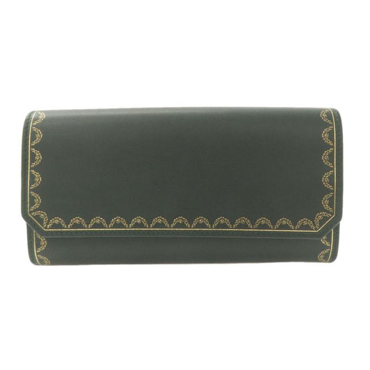 Cartier Garland De Cartier Long Wallet With Coin Purse Leather Ladies