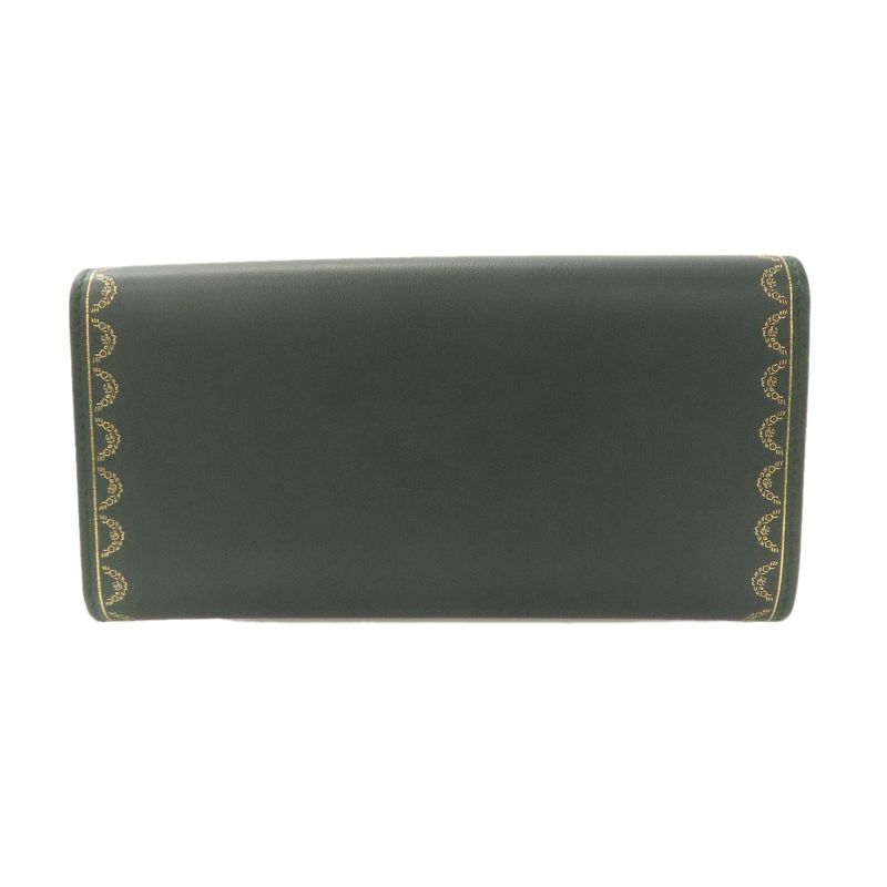Cartier Garland De Cartier Long Wallet With Coin Purse Leather Ladies