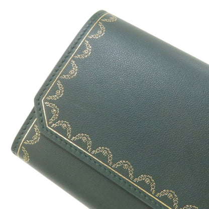 Cartier Garland De Cartier Long Wallet With Coin Purse Leather Ladies