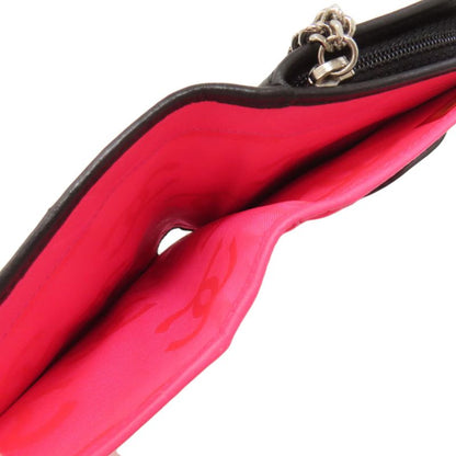 Chanel Cambon Line Silver Hardware Bifold Wallet With Coin Purse Calf Women