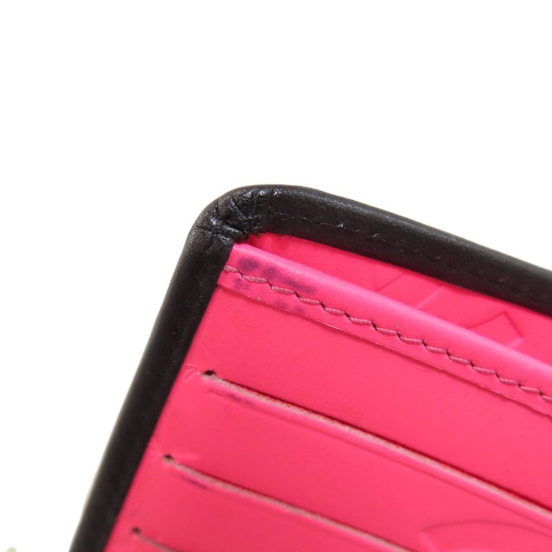 Chanel Cambon Line Silver Hardware Bifold Wallet With Coin Purse Calf Women