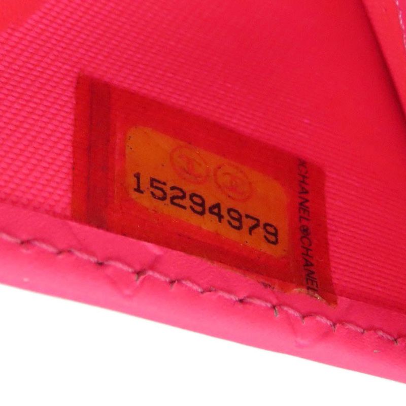 Chanel Cambon Line Silver Hardware Bifold Wallet With Coin Purse Calf Women