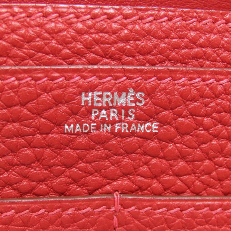 Hermes Dogon GM Silver Hardware Long Wallet With Coin Purse Taurillon Ladies