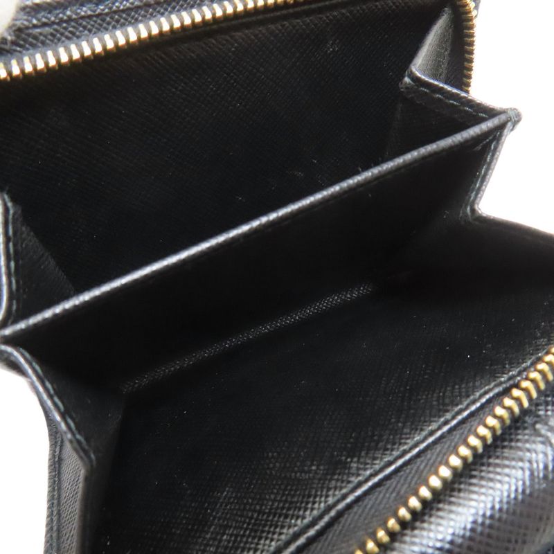 Prada Triangle Charm Bifold Wallet With Change Pocket Saffiano Women