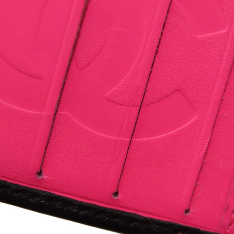 Chanel Cambon Line Silver Hardware Bifold Wallet With Coin Purse Calf Women