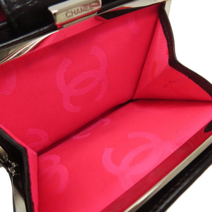 Chanel Cambon Line Silver Hardware Bifold Wallet With Coin Purse Calf Women