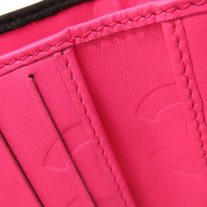 Chanel Cambon Line Silver Hardware Bifold Wallet With Coin Purse Calf Women