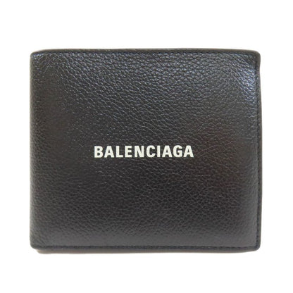 Balenciaga 594315 Logo Fold Wallet With Coin Purse Calf Women