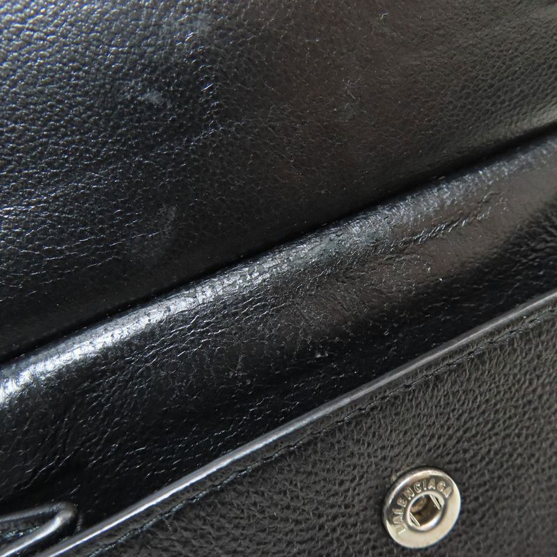 Balenciaga 594315 Logo Fold Wallet With Coin Purse Calf Women