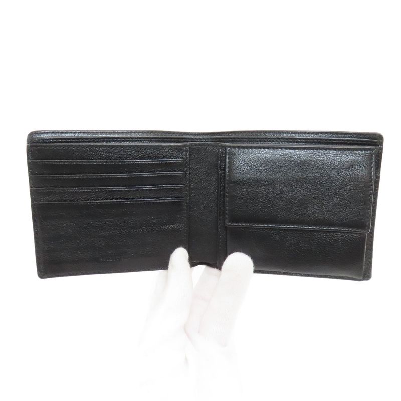 Balenciaga 594315 Logo Fold Wallet With Coin Purse Calf Women