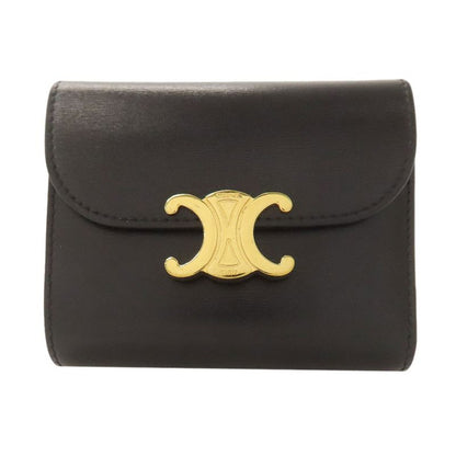 Celine Triomphe Flap Folding Wallet With Coin Purse Calf Women